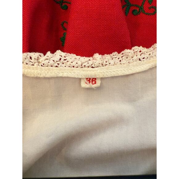 Vintage Hancke Dirndl Dress Red Size 36 US Size 4 Oktoberfest Beer Girl - Picture 5 of 10